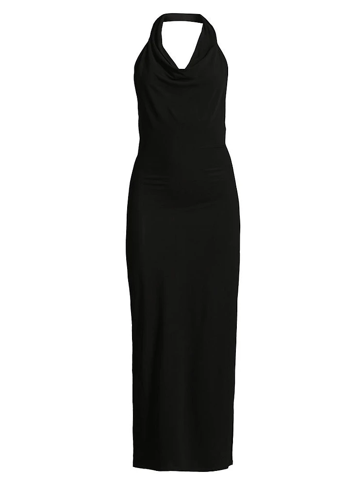 Matte Jersey Halter Maxi Dress