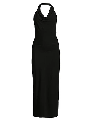Matte Jersey Halter Maxi Dress