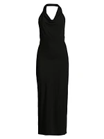 Matte Jersey Halter Maxi Dress