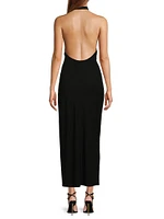 Matte Jersey Halter Maxi Dress