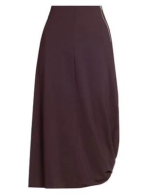 Twisted Hem Midi-Skirt
