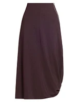 Twisted Hem Midi-Skirt