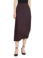 Twisted Hem Midi-Skirt