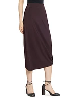 Twisted Hem Midi-Skirt