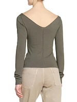Crêpe Wide V-Neck Top