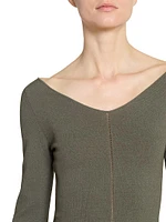Crêpe Wide V-Neck Top