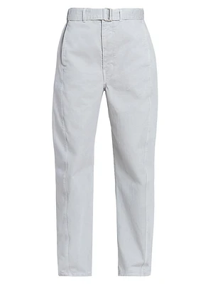 Twisted Belt Cotton Pants