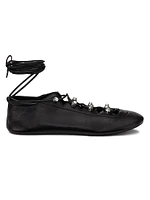 Vyolette Leather Lace-Up Flats