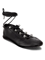 Vyolette Leather Lace-Up Flats