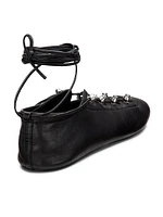 Vyolette Leather Lace-Up Flats