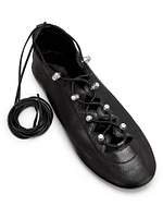 Vyolette Leather Lace-Up Flats
