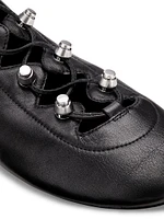 Vyolette Leather Lace-Up Flats