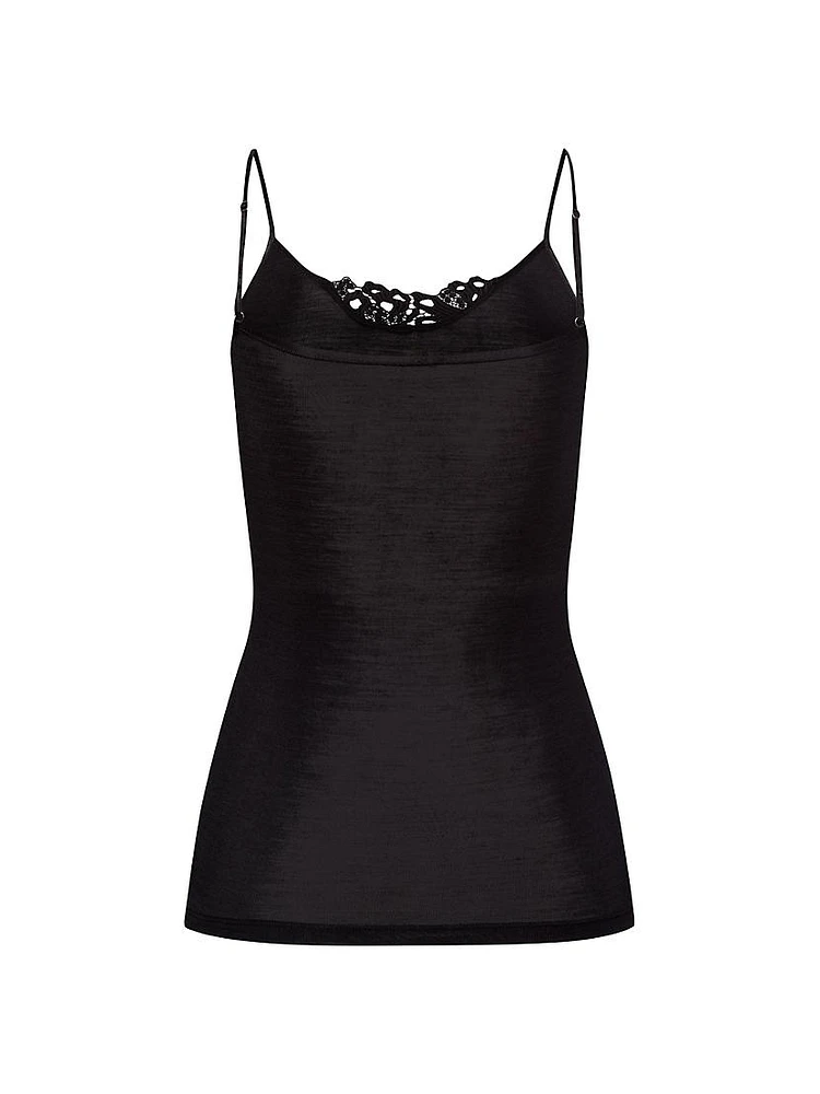 Woolen Silk Embroidered Spaghetti Strap Cami Top