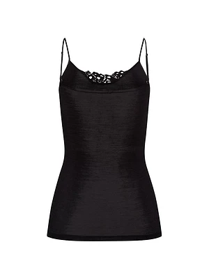Woolen Silk Embroidered Spaghetti Strap Cami Top
