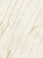Satin Pleated Laser-Cut Trapeze Dress