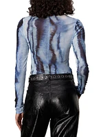 Yana Tie-Dye Mesh Crewneck T-Shirt