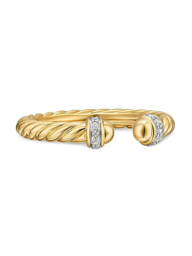 Cable Band Open Ring 18K Yellow Gold