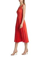 The Mave Pleated Mixed-Media Sweaterdress