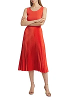 The Mave Pleated Mixed-Media Sweaterdress