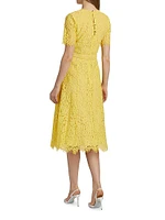 The Lex Belted Lace Midi-Dress
