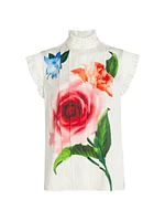 The Chloe Floral Stretch-Silk Blouse