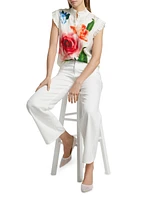 The Chloe Floral Stretch-Silk Blouse