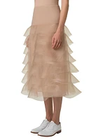 Tulle Crinoline Waves Midi-Skirt