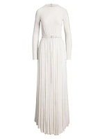Crêpe Jersey Shirred Maxi Dress