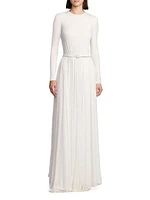 Crêpe Jersey Shirred Maxi Dress
