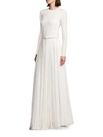 Crêpe Jersey Shirred Maxi Dress