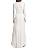 Crêpe Jersey Shirred Maxi Dress