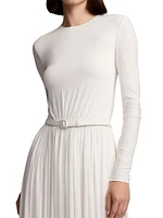 Crêpe Jersey Shirred Maxi Dress