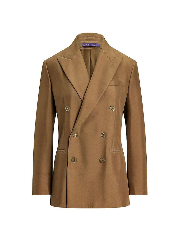 Timothy Satin Double-Breasted Blazer