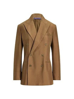 Timothy Satin Double-Breasted Blazer