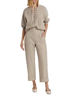 Palio Cotton Wide-Leg Crop Pants