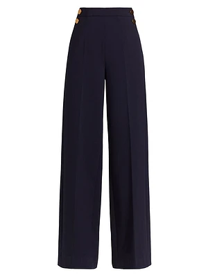 Polonia Stretch-Wool Wide-Leg Pants