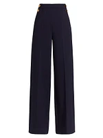 Polonia Stretch-Wool Wide-Leg Pants