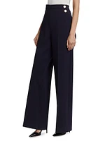 Polonia Stretch-Wool Wide-Leg Pants