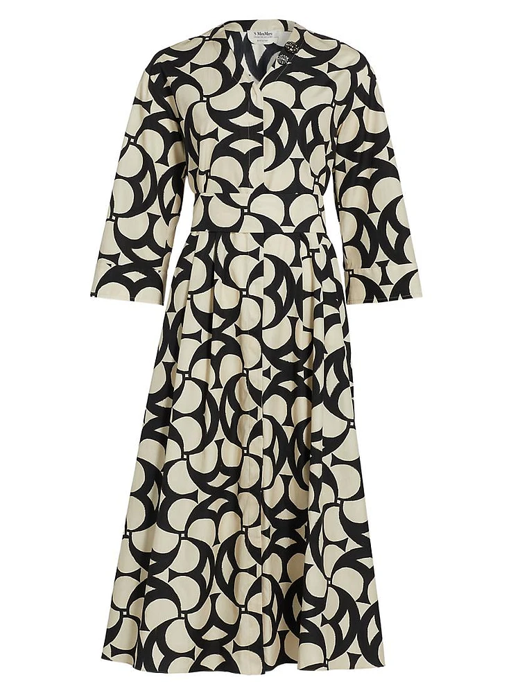 Alice Abstract Cotton Midi-Dress
