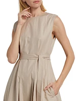 Amina Cotton Tie-Waist Midi Dress
