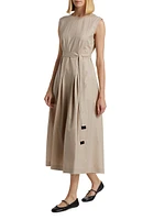 Amina Cotton Tie-Waist Midi Dress