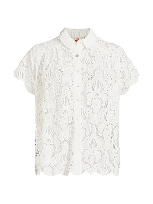 Seashell Eyelet Cover-Up Shirt