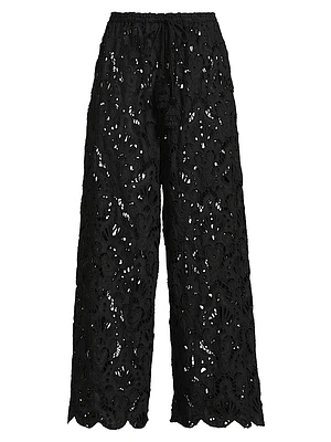 Seashell Lace Eyelet Cover-Up Pants