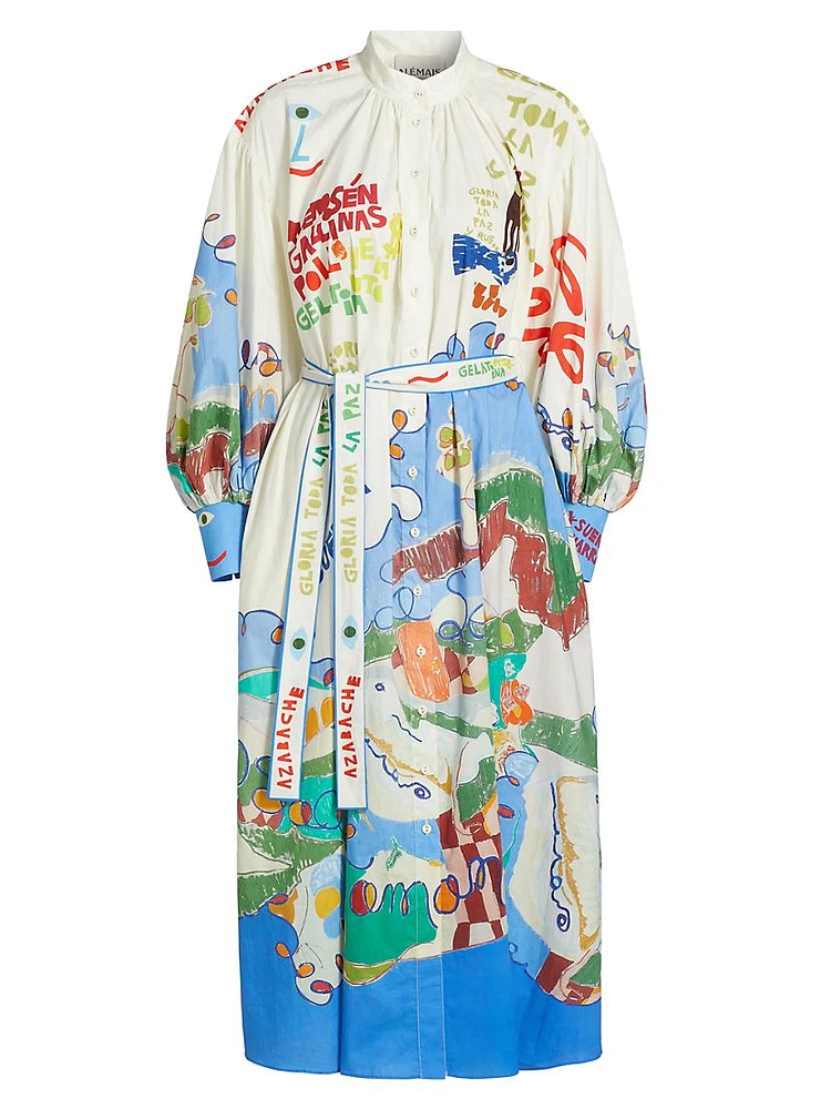 Nadia Graphic Cotton Shirtdress