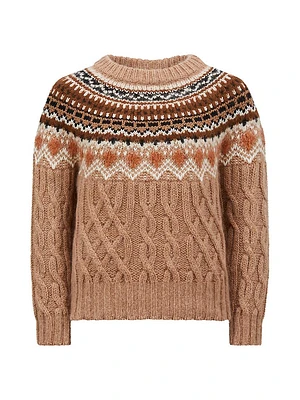Carded Wool Alpaca Knit Sweater