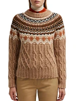 Carded Wool Alpaca Knit Sweater