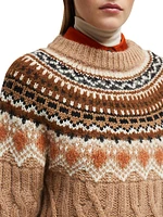 Carded Wool Alpaca Knit Sweater