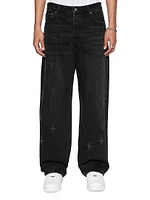 Plus Anti K Nirvana Distressed Mid-Rise Straight-Leg Jeans