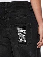 Plus Anti K Nirvana Distressed Mid-Rise Straight-Leg Jeans