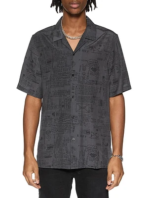 Verses Resort Printed Short-Sleeve Shirt